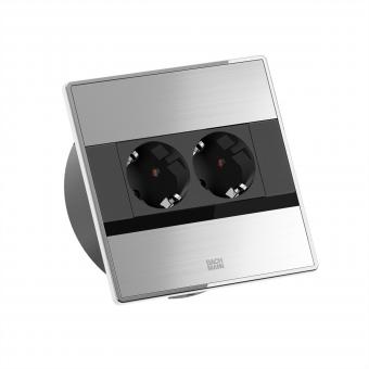 SENSE Edelstahl-Optik 2xCEE7/3, L=2,0m AEH 