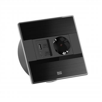 SENSE schwarz 1x CEE7/3, 1x USB A/C L=2,0m AEH 