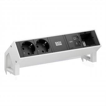 DESK2 2xCEE7/3 1xUSB C/C 65W, 1xCM L=0,2m RAL9010 
