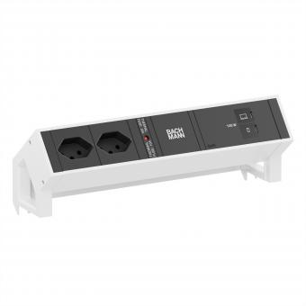 DESK2 2xCH 90° 1xUSB C/C 100W, L=0,2m RAL9010 