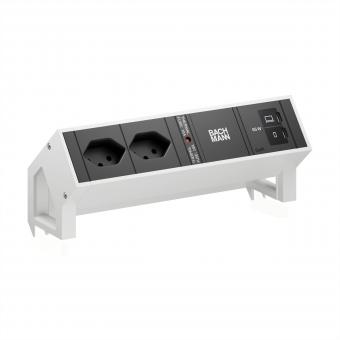DESK2 2xCH 90° 1xUSB C/C 65W, L=0,2m RAL9010 