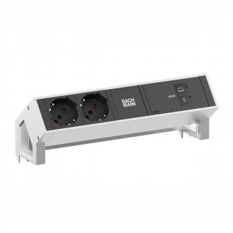 DESK2 2xP40 1xUSB C/C 100W, L=0,2m INOX 