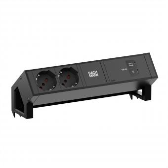 DESK2 2xP40 1xUSB C/C 100W, L=0,2m RAL9005 