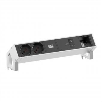 DESK2 2xP40 1xUSB C/C 100W, 1xCM L=0,2m INOX 
