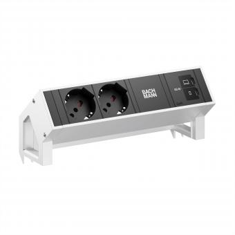 DESK2 2xP40 1xUSB C/C 65W, L=0,2m INOX 