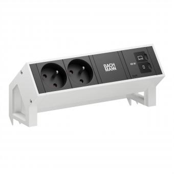 DESK2 2xUTE 1xUSB C/C 65W, L=0,2m RAL9010 