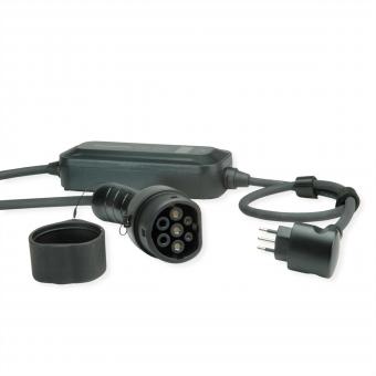 Tragbares E-Auto Ladegerät, CEI23-50 (IT, Typ-L) & Typ2 Stecker 