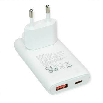 Chargeur USB avec prise européenne/américaine, 2 ports de type A et C, 65W 