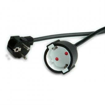 Schuko-Verlängerungskabel, 230 VAC, schwarz 