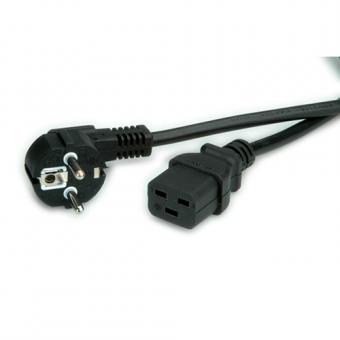 Câble d'alimentation Schuko, IEC320-C19, 16A, noir 