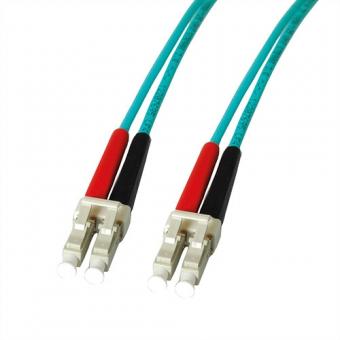 Câble à fibres optiques, duplex, 50/125µm, OM3, Suhner LC/LC 