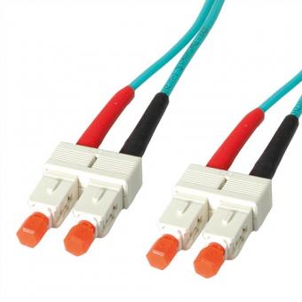 Câble à fibres optiques, duplex, 50/125µm, OM3, Suhner SC/SC 