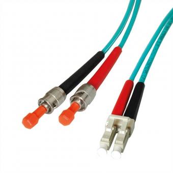 LWL-Kabel, duplex, 50/125µm, OM3, Suhner LC/ST 