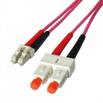 LWL-Kabel, duplex, 50/125µm, OM4, Suhner LC/SC 