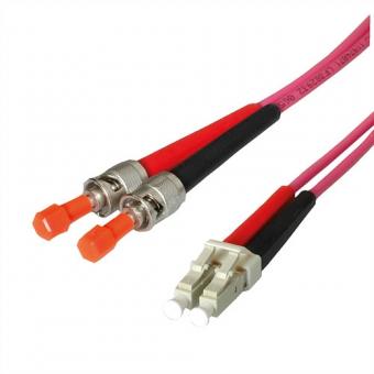 LWL-Kabel, duplex, 50/125µm, OM4, Suhner LC/ST 