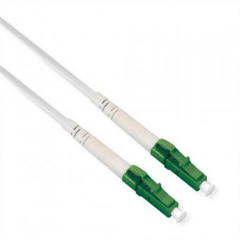 Glasfaserkabel 9/125 µm OS2, LC/LC, APC, stahlarmiert, simplex, LSOH, weiß, 20m 