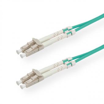 Câble FO 50/125µm OM3, LC/LC, connecteurs Low-Loss, turquoise, 10m 
