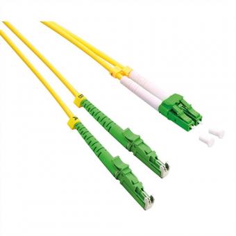 LWL-Kabel duplex 9/125µm, LSH/LC, APC Schliff, LSOH, gelb 