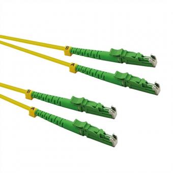 LWL-Kabel duplex 9/125µm, LSH/LSH, APC Schliff, LSOH, gelb 
