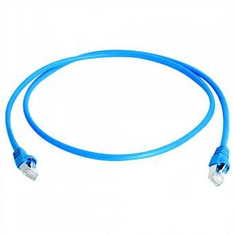 Mini patch cord S/FTP Cat.6A, MP8 FS500, LSZH, 1:1, blau, 2m 