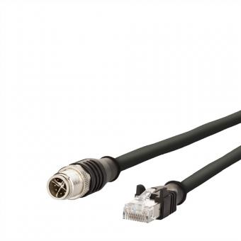 Câble Ethernet industriel M12-RJ45, codage X, noir, 2m 