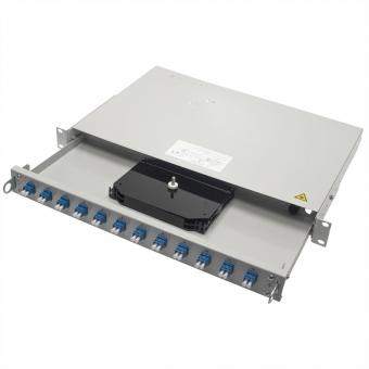 Panneau de brassage FO 19-pouces PROFI V 1U, avec 24x LC duplex 