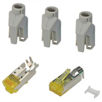 TM31 Stecker, geschirmt, Tülle grau, 50 Stück 