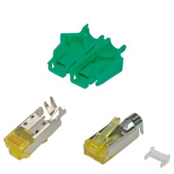 TM31 Stecker, geschirmt, Tülle grün, 50 Stück 