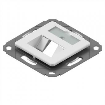 EasyLan preLink / fixLink Plastron pour module, 1 port, plaque centrale 9x31,8mm RAL 9010 