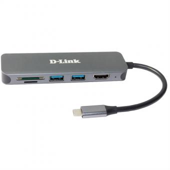DUB-2327 Hub USB-C 6 en 1 avec HDMI/lecteur de carte/alimentation 