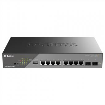 Commutateur 10 ports DSS-200G-10MP/E, surveillance Gigabit PoE de bureau 130W 