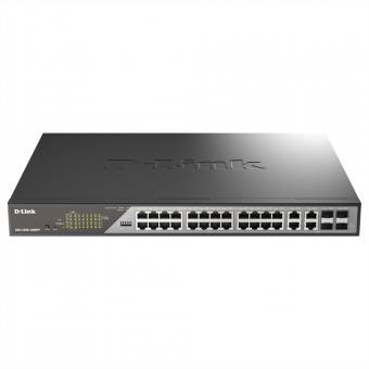 Commutateur 28 ports DSS-200G-28MPP/E, surveillance Gigabit PoE de bureau 518W 