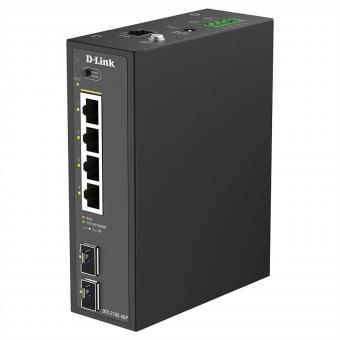 DIS-210G-06P Commutateur industriel Gigabit PoE à 6 ports, gestion intelligente 