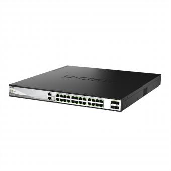 DXS-3130-28P/E : commutateur 28 ports 10G, géré, empilable, PoE++, liaisons montantes 25G 