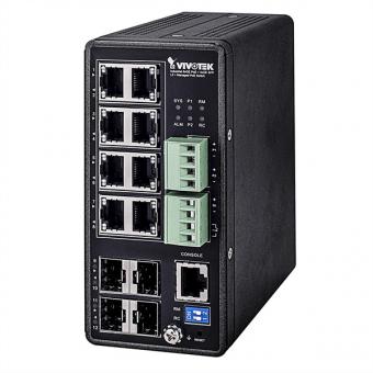 AW-IHT-1271 switch ind. PoE VivoCam l2+ 8x GE PoE, 4x GE SFP, 240W 