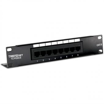 TC-P08C6, 8-Port Patchpanel, Kat. 6, ungeschirmt 