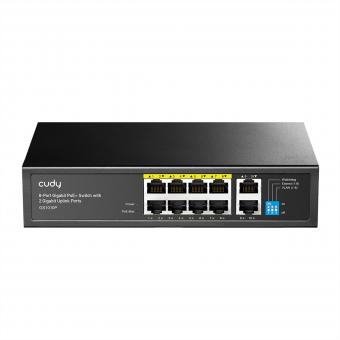 GS1010P 8-Port Gigabit PoE+ Switch mit 2 Gigabit Uplink Ports 120W 