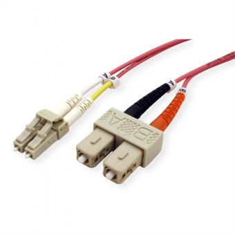 Câble FO duplex 50/125µm OM4 LC/SC, 2m 