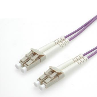 Câble à fibres optiques 50/125µm, OM4, LC/LC, violet 
