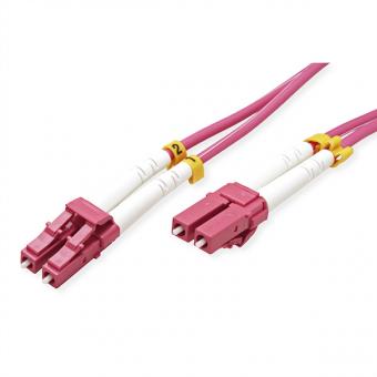 Câble à fibres optiques 50/125µm, OM4, LC/LC, violet 2,0 m