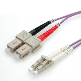 LWL-Kabel 50/125µm, OM4, LC/SC, violett 