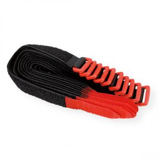 Bande avec oeillet plastique, noir, 30cm, par 10 