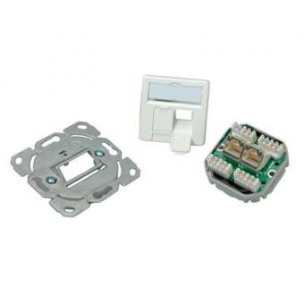 boîte de jonction AMJ45 UP/50, 2 x RJ-45 cat. 5e, blanc alpin 