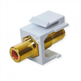 RCA-Keystone-Kupplung, Kunststoff, rot 