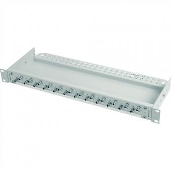 Panneau de brassage fibre optique 19-pouces ECONOMY V 1U, 24x coupleurs ST, céramique/métal 