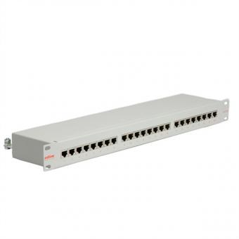 19-Zoll-Patchpanel, 1 HE, 16 Ports, Kat. 5e, grau 