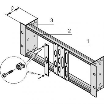 Support modulaire 19 pouces 3 UH/84 F 