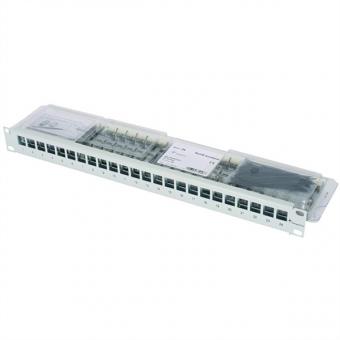 19-pouces-Porte modules 1 UH équipé de 24 modules AMJ-S Cat.6A (Classe EA) (ISO/IEC), 