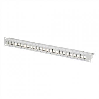 Support de module Keystone 19 pouces 1U , 24 ports gris non équipés, blindés 