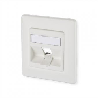 Module prise de raccordement encastrée, 1 port non équipé, blanc pur 